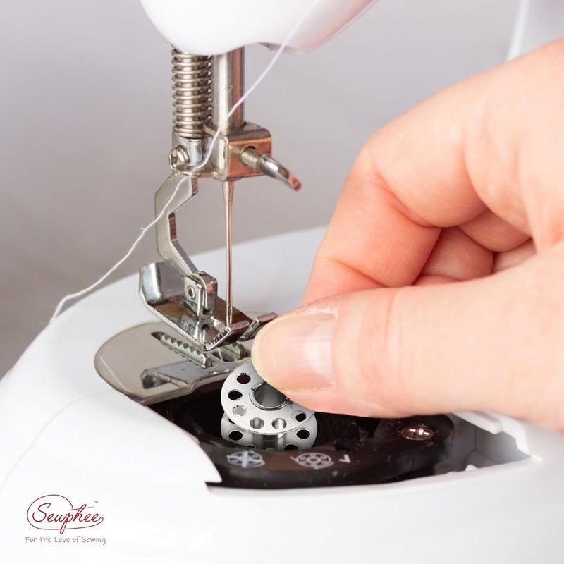 Sewphee Class 15 Metal Bobbins for Sewing Machine – Compatible with Brother, Singer, Janome, Kenmore, Babylock – Front Loading Sewing Machine Bobbins – 50 Pack Durable Steel Bobbin Set - Image 5